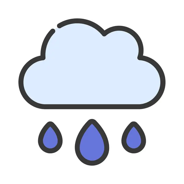 Raining Cloud Icon Vector Illustration — Stock Vector