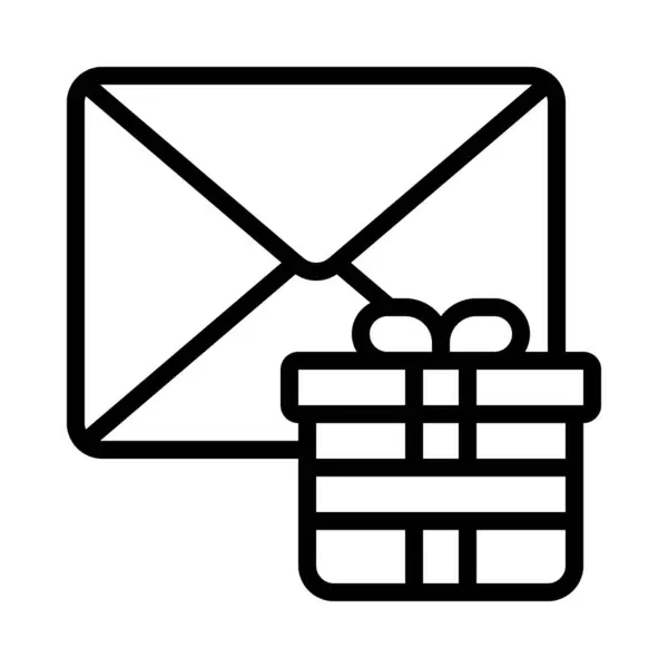 Email Regalo Icona Isolata Sfondo Bianco — Vettoriale Stock