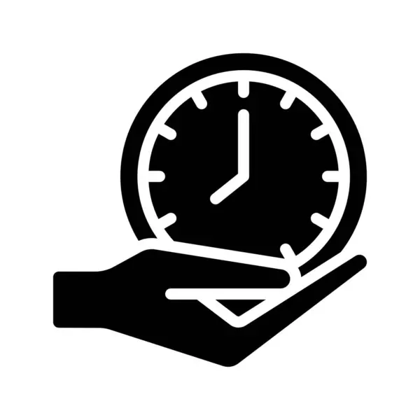 Ρολόι Εικονίδιο Χεριού Απλή Διανυσματική Απεικόνιση — Διανυσματικό Αρχείο