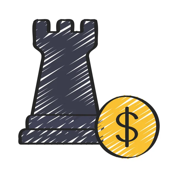 Money Rook Icon Vector Illustration — Stock Vector