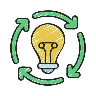  Fikir Süreci simgesi, vektör illüstrasyonu                                              