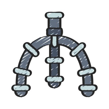 Bükülebilir üçlü düz simge, vektör illüstrasyonu 