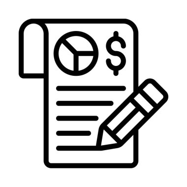 Finansal Belge simgesi, vektör illüstrasyonu yaz  