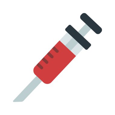 Aşı şırınga simgesi, düz stil