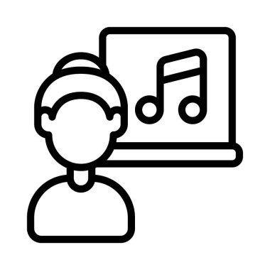 Music Teacher web simgesi vektör illüstrasyonu