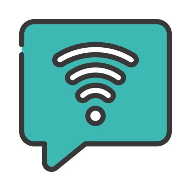 Wifi İleti simgesi, vektör illüstrasyonu 