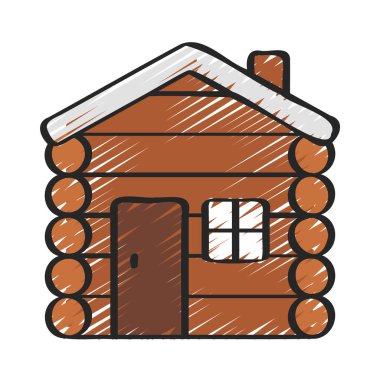 Günlük Kabini simgesi, vektör illüstrasyonu 