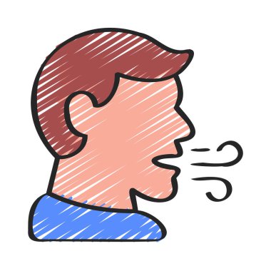 Solunum Testi düz simgesi, vektör illüstrasyonu 