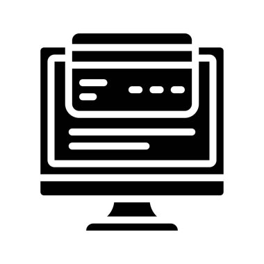 Bilgisayar Kredi simgesi, vektör illüstrasyonu 