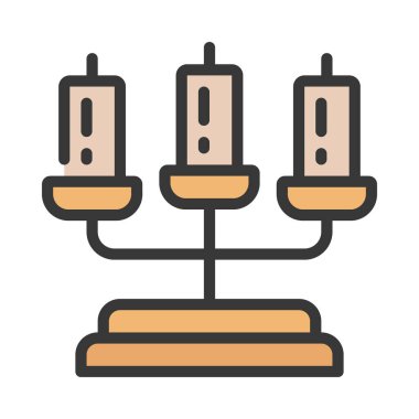 Candelabra düz simgesi, vektör illüstrasyonu 