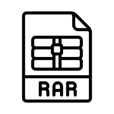 Rar düz simgesi, vektör illüstrasyonu 