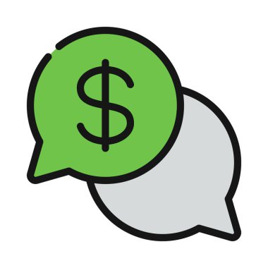 Dolu dolar işareti ileti simgesi - özet biçimi