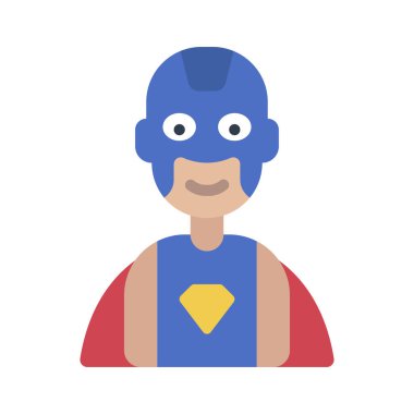 Süper kahraman ikon vektör silueti, illüstrasyon 