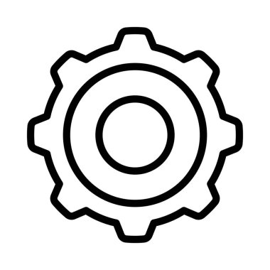 Beyaz arkaplanda Cog vektör simgesi  