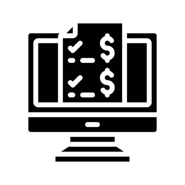 Çevrimiçi Bill ödeme ikonu vektör illüstrasyon tasarımı