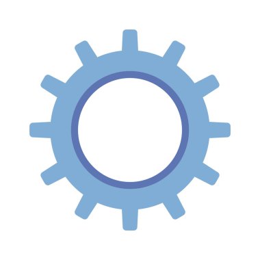 İnce Spike Cog web simgesi düz tasarım, vektör illüstrasyonu                                       