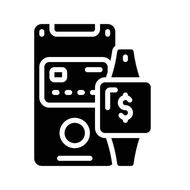 Akıllı Saat Ödeme ikonu vektör çizimi 