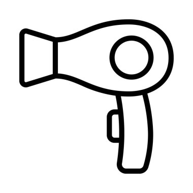 Saç kurutma makinesi ikonu, düz stil. vektör illüstrasyonu 