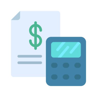 Bütçe düz simgesi, vektör illüstrasyonu 