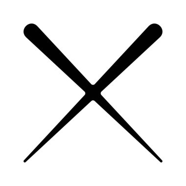 İnce Haç düz simgesi, vektör illüstrasyonu 