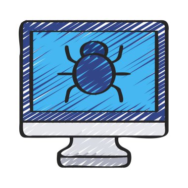 Bilgisayar Hatası Yazılım simgesi, vektör illüstrasyonu 