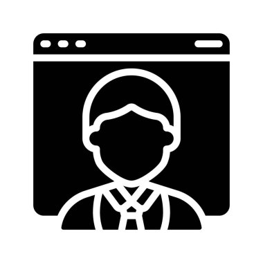 İş Adamı Web Sitesi Web simgesi vektör illüstrasyonu