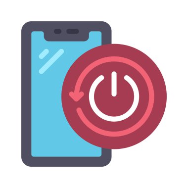 Mobil simgeyi, vektör illüstrasyonunu yeniden başlat