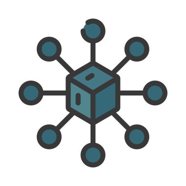 Ağ paylaşımı renkli vektör simgesi