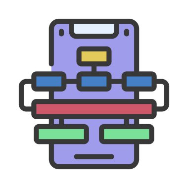 Organizasyon web simgesi, vektör illüstrasyonu       