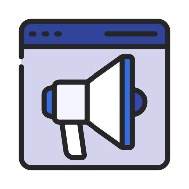 Web sitesi pazarlama simgesi, vektör illüstrasyonu basit tasarım