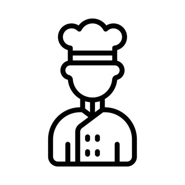 Şef Man web simgesi düz tasarım, vektör illüstrasyonu