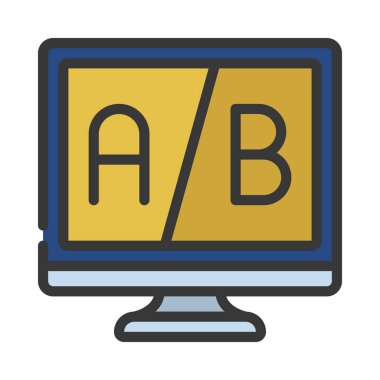 AB Test Bilgisayar simgesi, vektör illüstrasyonu  