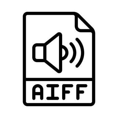Aiff düz simgesi, vektör illüstrasyonu 