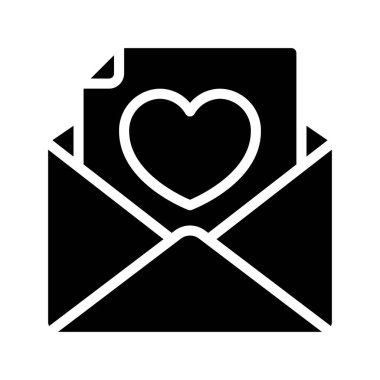 Aşk Harfi simgesi, vektör illüstrasyonu