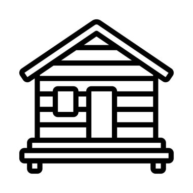 Günlük Kabini simgesi, vektör illüstrasyonu 