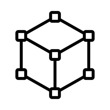 Küp Çapa Noktaları simgesi, vektör illüstrasyonu basit tasarım