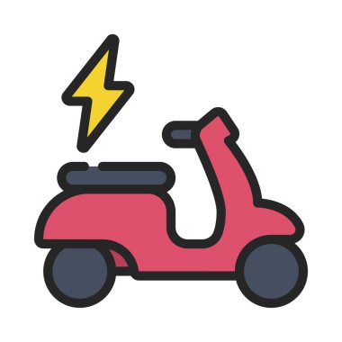 Elektrik Moped ikon vektör illüstrasyon tasarımı