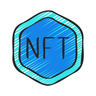 NFT Token web simgesi vektör çizimi