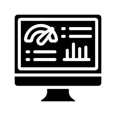 Bilgisayar Veri Paneli simgesi, vektör illüstrasyonu 