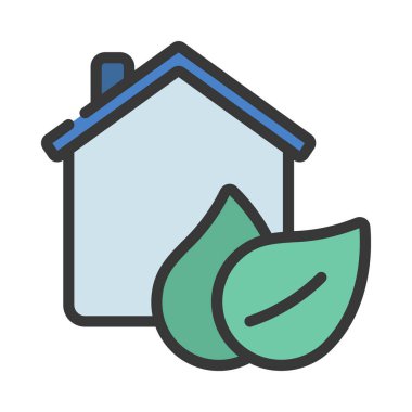 Eko ev kavramı, vektör illüstrasyonu  