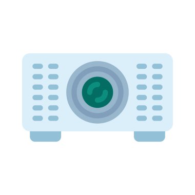 Projektör düz simgesi, vektör illüstrasyonu 