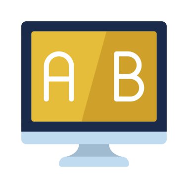 AB Test Bilgisayar simgesi, vektör illüstrasyonu  