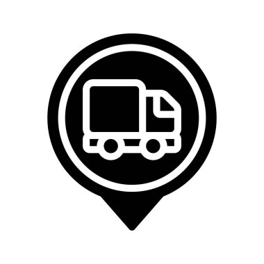 Lorry web simgesi, vektör illüstrasyonu                      