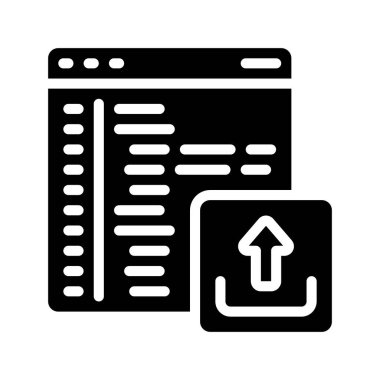 Kod web simgesi, vektör illüstrasyonunu gönder                          