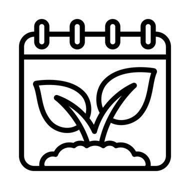 Bitki Günü Takvimi simgesi, vektör illüstrasyonu 