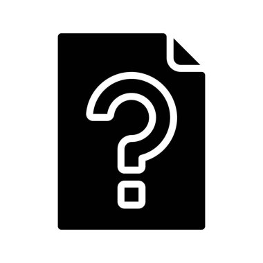 Bilinmeyen Belge simgesi, vektör illüstrasyonu  