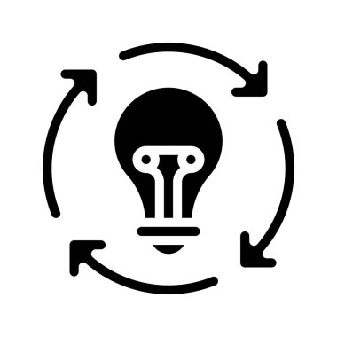  Fikir Süreci simgesi, vektör illüstrasyonu                                              