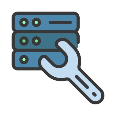 İngiliz anahtarı ağ simgesine sahip sunucu