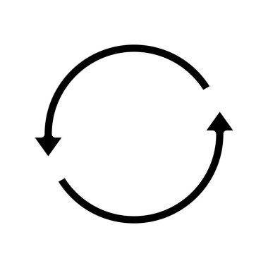 Döngü Okları simgesi beyaz arkaplanda izole edildi. vektör.