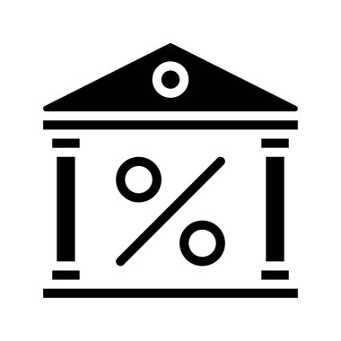 Banka Faiz Oranı simgesi, vektör illüstrasyonu 